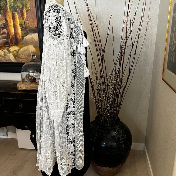 BoHo Style Hand Tatting&Lace Over Coat - Picture 4 of 14